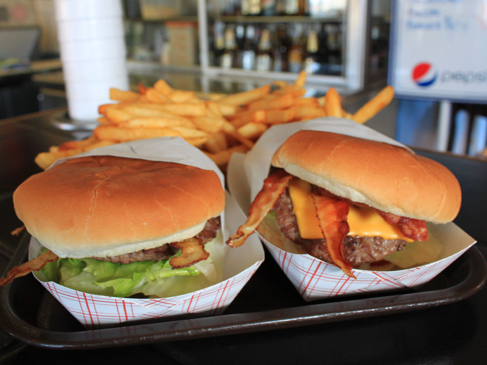 Tasty quick cheap burger at Big Daddy's Burgers in Lake Tahoe