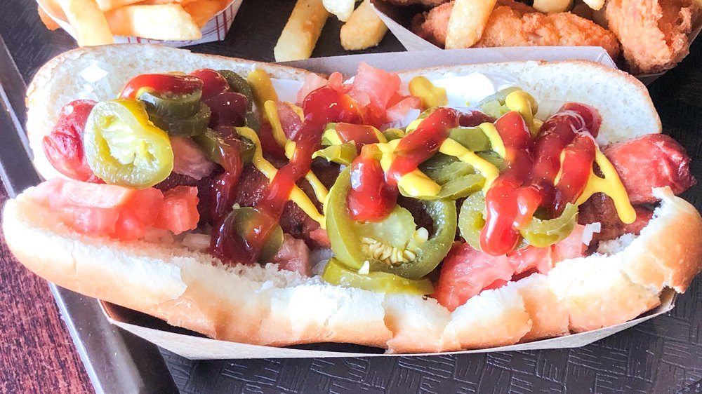 8" hot dog at Big Daddy's Burgers and Fries South Lake Tahoe CA